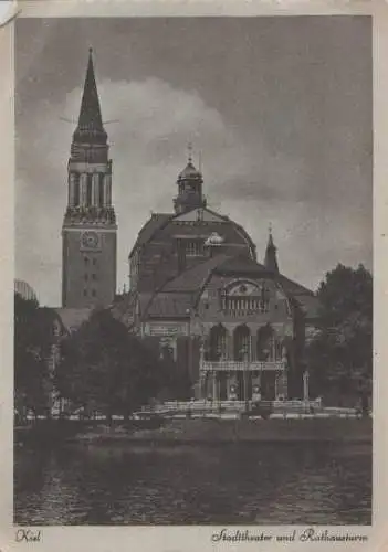 Kiel - Rathausturm u. Stadttheater - ca. 1955