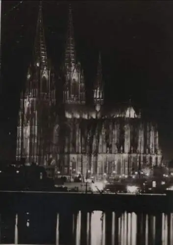 Köln - Dom, Südseite in Festbeleuchtung - 1968