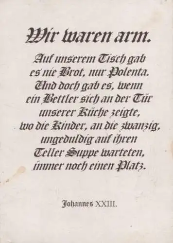 Wir waren arm Johannes XXIII.