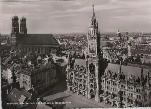 München - Rathaus mit Frauenkirche - ca. 1965