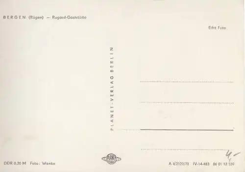 Bergen auf Rügen - Rugard-Gaststätte