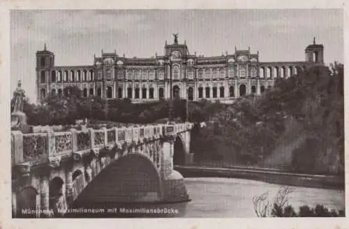 München - Maximilianeum mit Brücke - ca. 1950