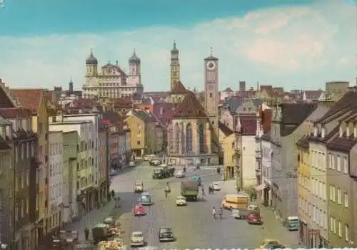 Augsburg - Jakobskirche, Rathaus und Perlachturm - ca. 1980