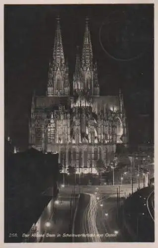 Dom Köln im Scheinwerferllicht - 1938