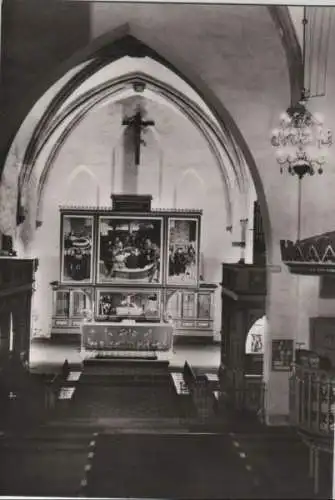 Wittenberg - Stadtkirche, Chorraum mit Cranach-Altar - 1982