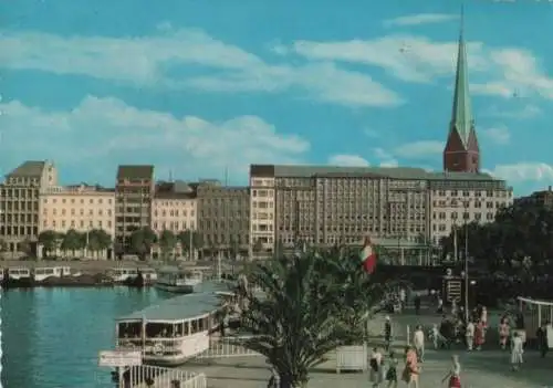 Hamburg - Binnenalster mit Petrikirche - 1967