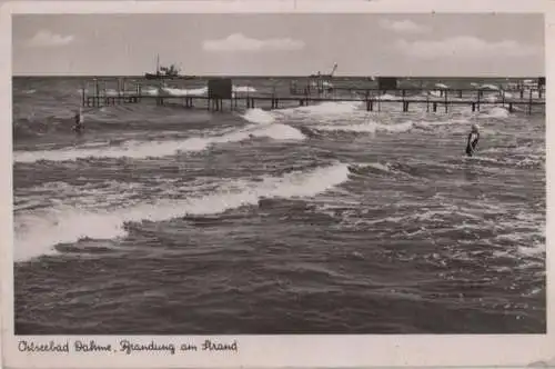 Dahme - Brandung am Strand - 1954