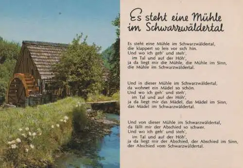 Schwarzwald - mit Gedicht Mühle Schwarzwäldertal - ca. 1975