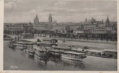 Mainz am Rhein - Mainz - Schiffe auf dem Rhein - ca. 1935