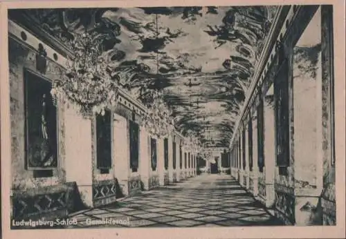 Ludwigsburg - Gemäldesaal im Schloß - ca. 1950