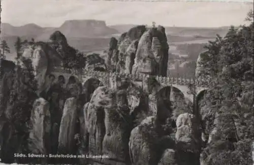 Sächsische Schweiz - Basteibrücke mit Lilienstein - 1959