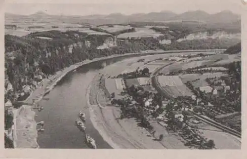 Königstein - Sächs. Schweiz - Blick auf Rathen - ca. 1955