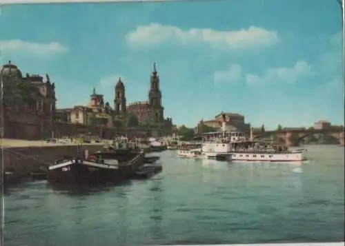 Dresden - Elbansicht mit Brühlsche Terrasse - 1967