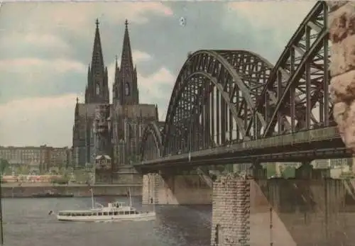 Köln - Dom und Hohenzollernbrücke - ca. 1960