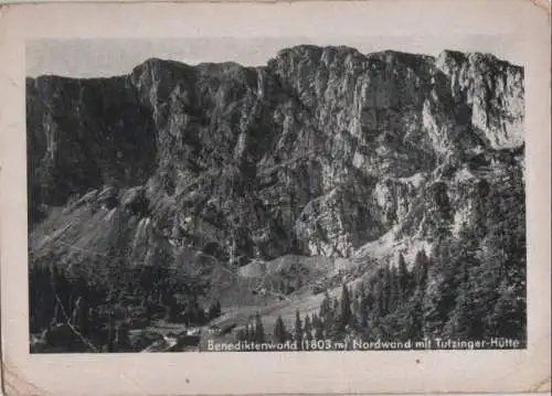 Benediktenwand - Nordwand mit Tutzinger-Hütte - ca. 1955