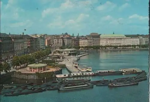 Hamburg - Jungfernstieg und Binnenalster - ca. 1965