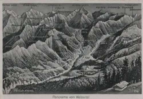 Österreich - Österreich - Großes Walsertal - Panoramakarte - ca. 1955