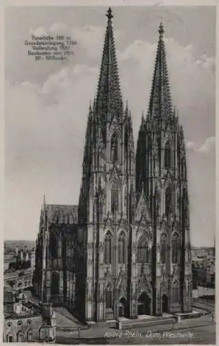 Köln - Dom, Westseite - 1934