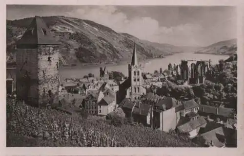 Bacharach - Blick auf den Ort - ca. 1955