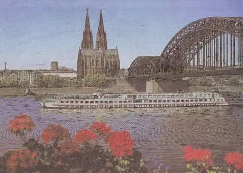 Köln - Dom und Brücke - Glanzkarte