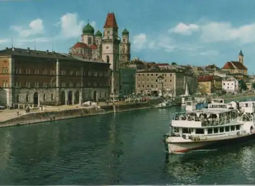 Passau - Blick auf Rathaus und Dom - ca. 1980