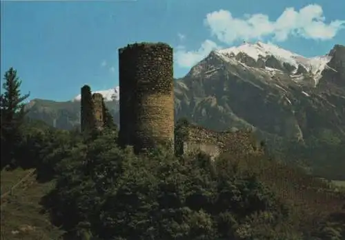 Schweiz - Schweiz - Bad Ragaz - Ruine Freudenberg mit Falknis - ca. 1980