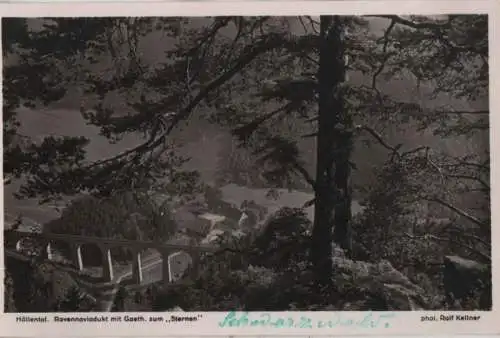 Höllental (Schwarzwald) - Ravennaviadukt mit Gasthaus zum Sternen - ca. 1955