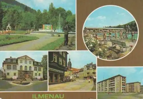 Ilmenau - Anlage am Kreiskulturhaus, Schwimmsportstätte Deutsch-Polnische Freundschaft, Blick zum Museum,