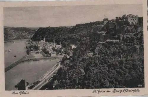 St. Goar - mit Burg Rheinfels - ca. 1950