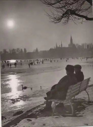 Konstanz - [keine Ak, sondern Foto] - Eislauf auf Bodensee