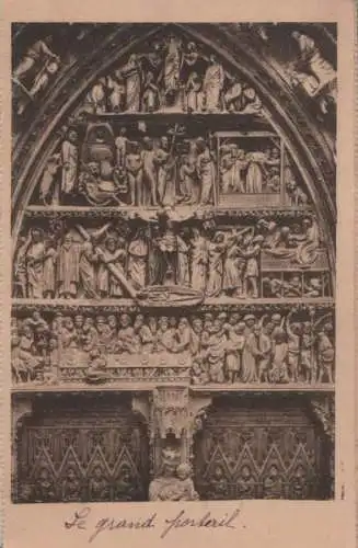 Frankreich - Frankreich - Strasbourg - Cathedrale, Bogenfeld des Hauptportals - ca. 1935