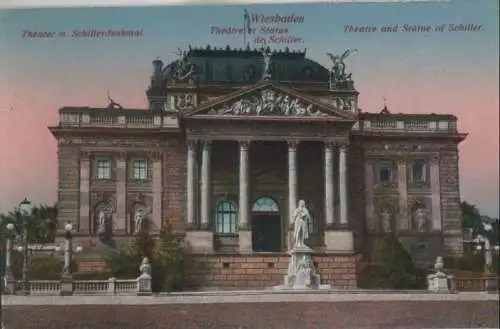 Wiesbaden - Theater mit Schillerdenkmal