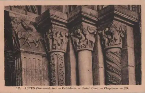 Frankreich - Frankreich - Autun - Cathedrale, Portail Ouest, Chapiteaux - ca. 1935