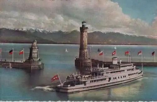 Lindau - Hafeneinfahrt mit Austria - ca. 1960