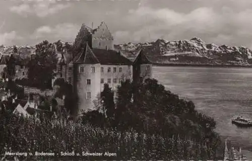 Meersburg - Schloß und Schweizer Alpen - ca. 1955