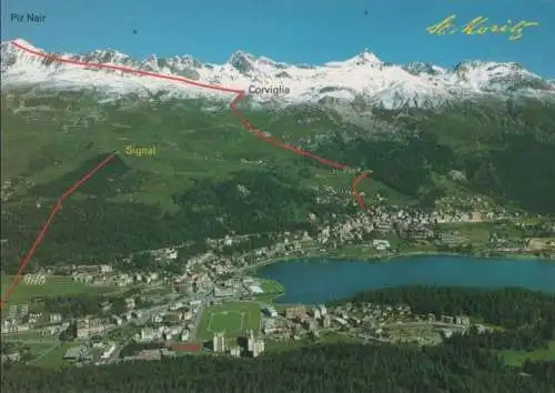 Schweiz - Schweiz - Sankt Moritz - Bad und Dorf - ca. 1980