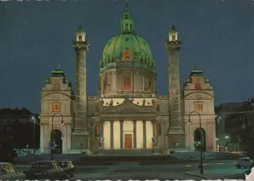 Österreich - Österreich - Wien - Karlskirche bei Nacht - 1973