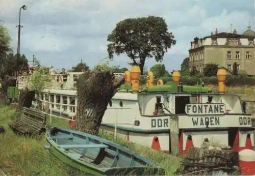 Waren - MS Fontane im Hafen an der Steinmole - 1981