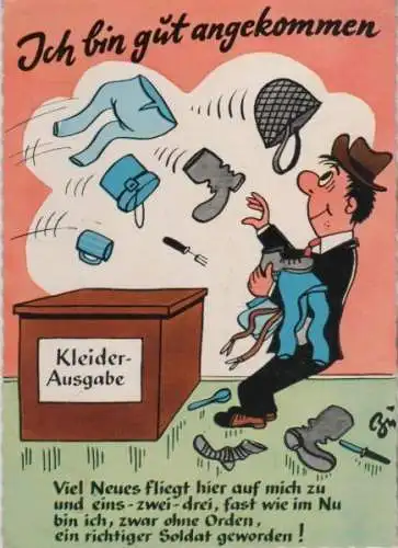 Gut angekommen Kleiderausgabe