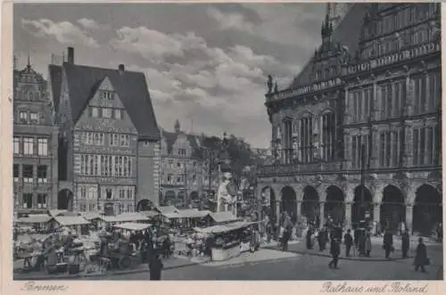 Bremen - Rathaus und Roland - ca. 1955