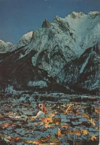 Mittenwald gegen Karwendel nachts - 1982