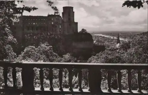 Heidelberg - Schloß und Stadt von Osten in Morgenstimmung - 1957