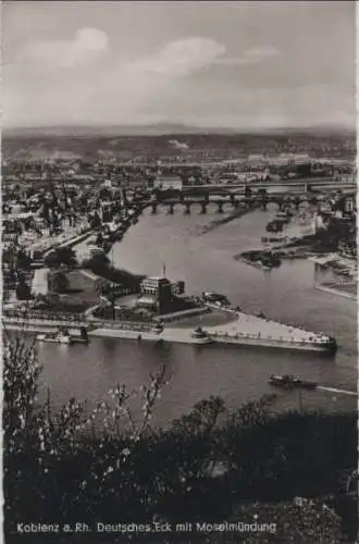 Koblenz - Deutsches Eck mit Moselmündung - 1956