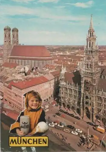 München - Rathaus und Frauenkirche - 1973