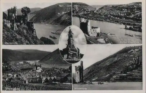 Rhein - u.a. Mäuseturm - ca. 1950