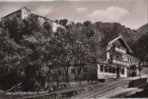 Marquartstein - Cafe Schloßberg mit Burg - ca. 1960