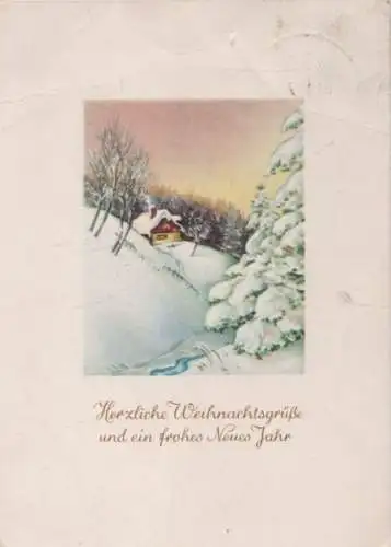 Herzliche Weihnachtsgrüße Winterlandschaft