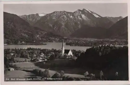 Bad Wiessee - kath. Kirche mit Bodenschneid - 1954