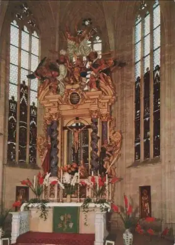 Erlbach, Kreis Altötting - Evang.-Luth. Kiliamskirche, Barockaltar - ca. 1980