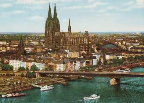 Köln - Dom und Deutzer Brücke - ca. 1975